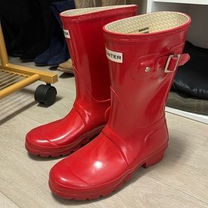 hunter boots - Red calf height
